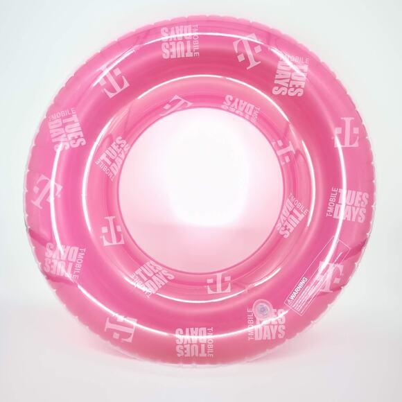 T-Mobile Tuesdays Logo Pink & Transparent Inflatable Pool Ring Float Tube - New - Picture 4 of 13